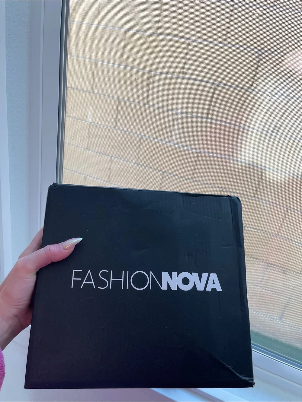 Fashion Nova Black Fannie100 Wedges Box Label Sticker